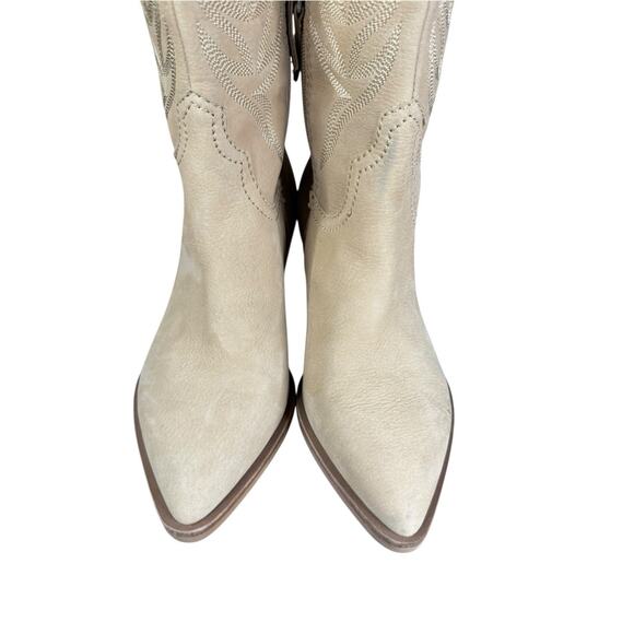 Dolce Vita Solei Western Boots Beige Leather Knee High Cowboy Size 7.5 - Picture 10 of 12